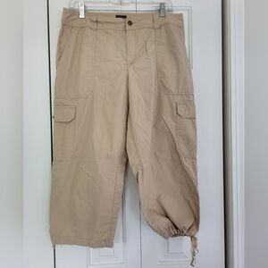 Chaps Denim Tan Cargo Capri Pants Size 10